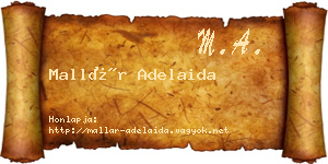Mallár Adelaida névjegykártya